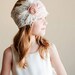 Deco: Flower girl or bridesmaid headband - vintage wedding - 1920s wedding lace headband - feather headband for wedding