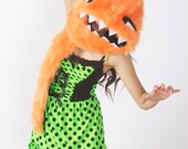 Munchy - Orange Monster Faux Fur Hoodie