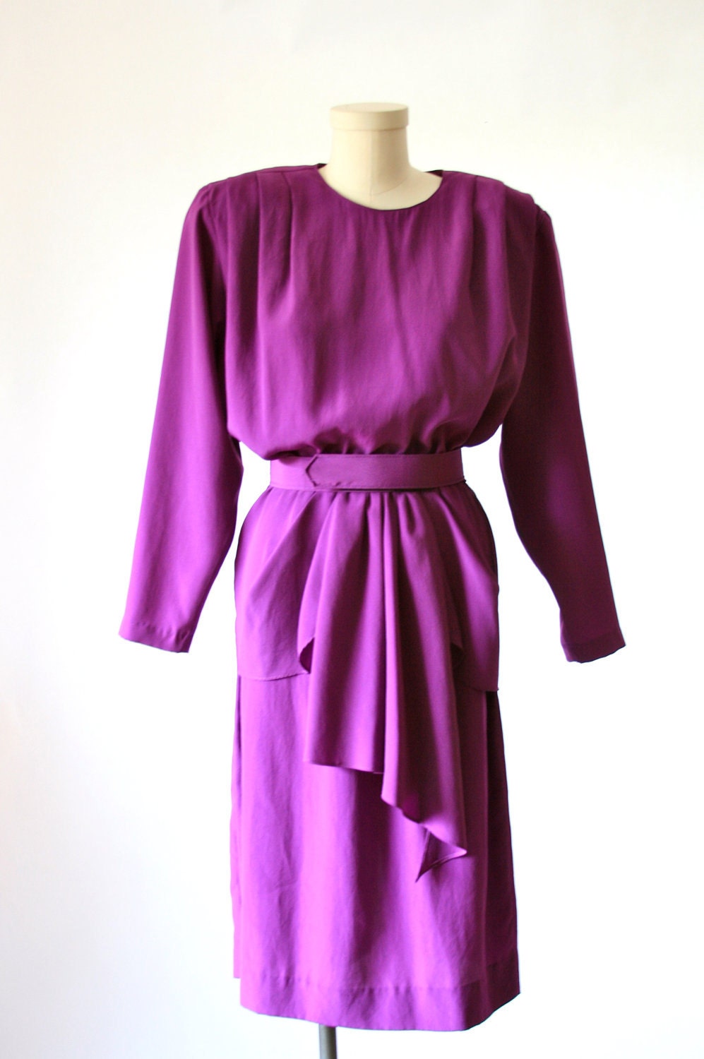 Purple Peplum Dress - Size 6 - Caron Petites