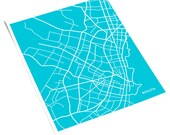 Bogotá City Map Art Print / Colombia Line Art Drawing / 8x10 Digital Print / Choose your color
