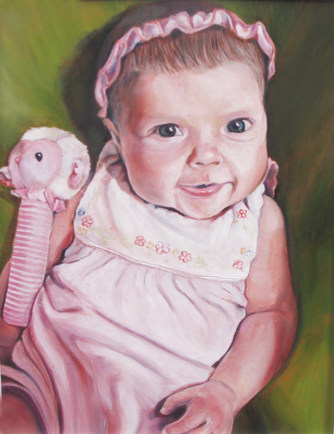 Custom Portrait Oil Painting - Baby Girl - Sentimental Gift - 11x14