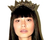 Dark Gold Glitter Triple Crown Headband - Range of colours