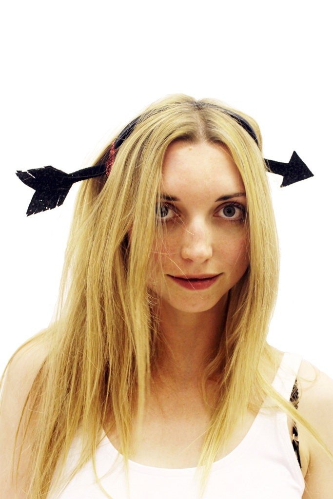 Black Glitter Arrow Headband