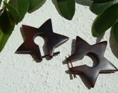 STAR tribal wooden stick earrings / on SALE - Rock Star - Organic Wood Earrings - stick post stud tribal earrings