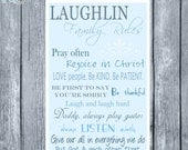 personalized family rules digital print