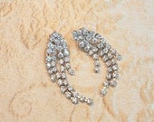 Bridal Rhinestone Earrings,The Great Gatsby Vintage Style Luxe Wedding Earrings,Rhinestone Chandelier,Silver Crystal Chandelier