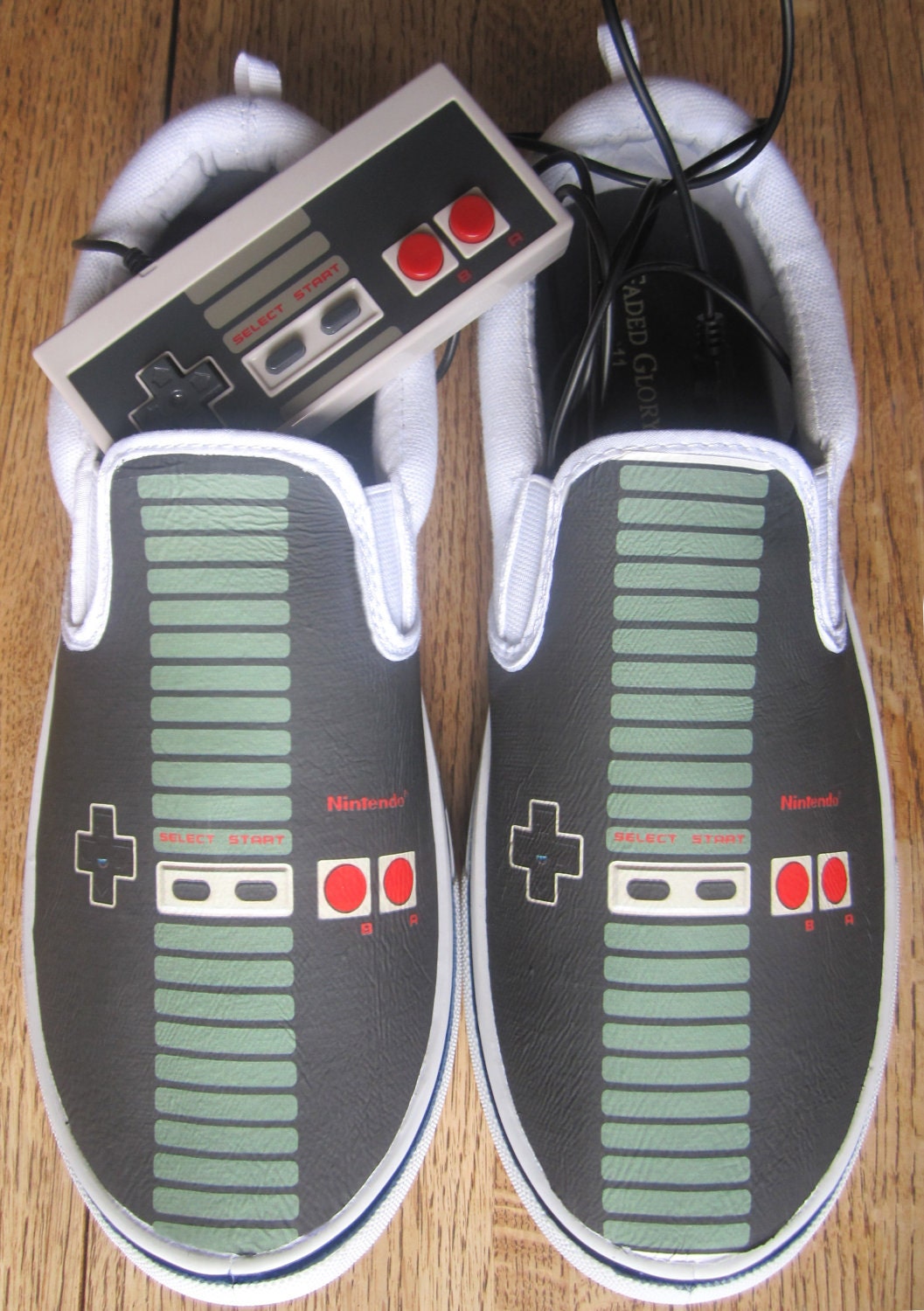 Custom NES Controller Canvas Shoes