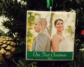 Newlywed Christmas Ornament, Personalized with Photo