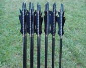 Black Flame Arrows, Made To Order arrow set in your draw weight and length, dozen arrows, traditional wood archery arrows