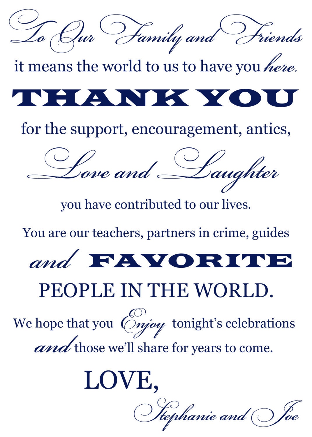 Custom Printable Wedding Thank You Card