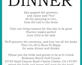 Custom Printable Wedding Rehearsal Dinner Poem Invitation