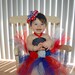 Patriotic Tutu Halter Dress with Rose accents