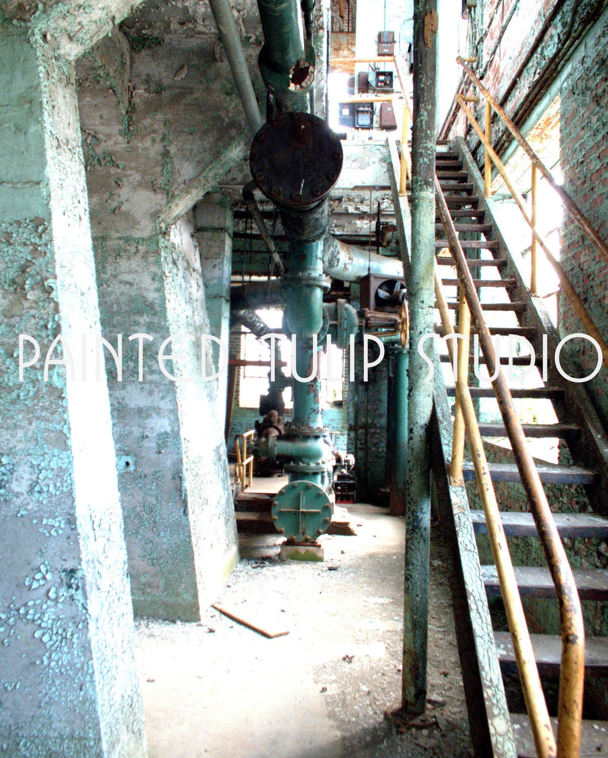 Industrial Urban Architecture Abandoned Building Interior Fine Art Photography / / 8x10 Archival Giclee Reproduction Print