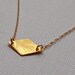 Brushed Gold Diamond Pendant Necklace - Geometric Modern Everyday 24k Jewelry - ADPi