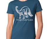 Dinosaur Vegetarian  T-shirt Screenprinted Shirt Assorted Colors
