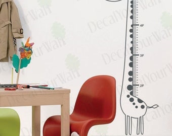 Childrens Baby Nursery Kids Room Giraffe Height Measure (Inch/Centimeter) Wall Decal Removable Vinyl Wall Art Stickers Home Decor