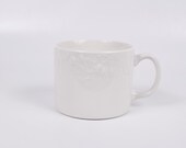 Vintage Large Soup Mug Creamy White Gibson Coffee Cup Grapevine Design