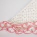 Vintage White Crochet Doily Pink Ruffles Standup Ruffle Edge Vanity Dresser Linen