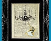 Mixed Media Collage Art, Little Girl Art Print, Teen Girl Room Decor, Anniversary Gift for Girlfriend Gift for Her - Beautiful Swinging Lady