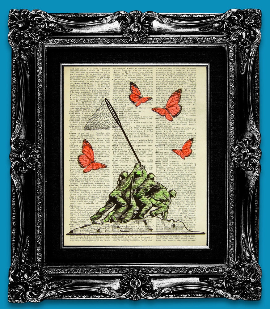 BUTTERFLY ART PRINT Butterfly Print,Butterfly Wall Art,Painting, Geekery, Geek, Dictionary art print Book Page Print- Butterflies Collectors