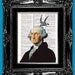 George Washington & Naughty Bird - Parody Art Print Parody Print, Joke Humorous Humor Print on Vintage Book Page Print Book Art Print