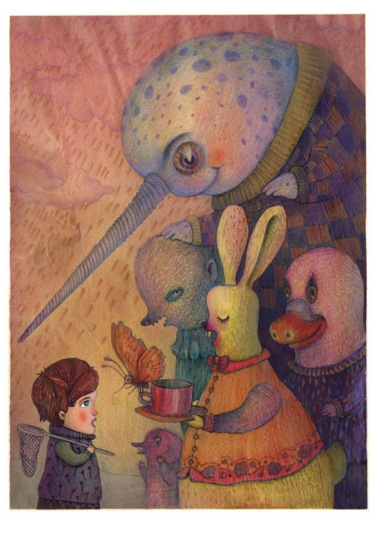 One spring day, while chasing butterflies - A4 giclee print