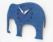 The "Big Blue Elephant" designer wall mounted clock from LeLuni