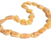 Honey Raw Unpolished Baltic Amber Necklace with knots 309