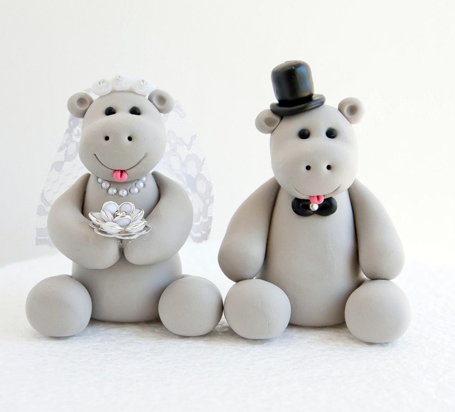 Hippo Wedding Cake Topper