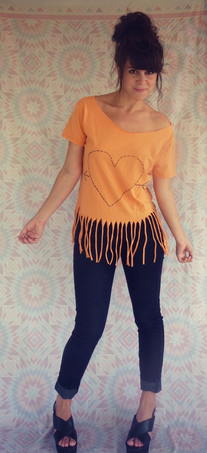 Orange Cupid Fringe Shirt