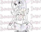 Digital Stamps - Mother & Son - Digital Image for Handmade Greeting Cards