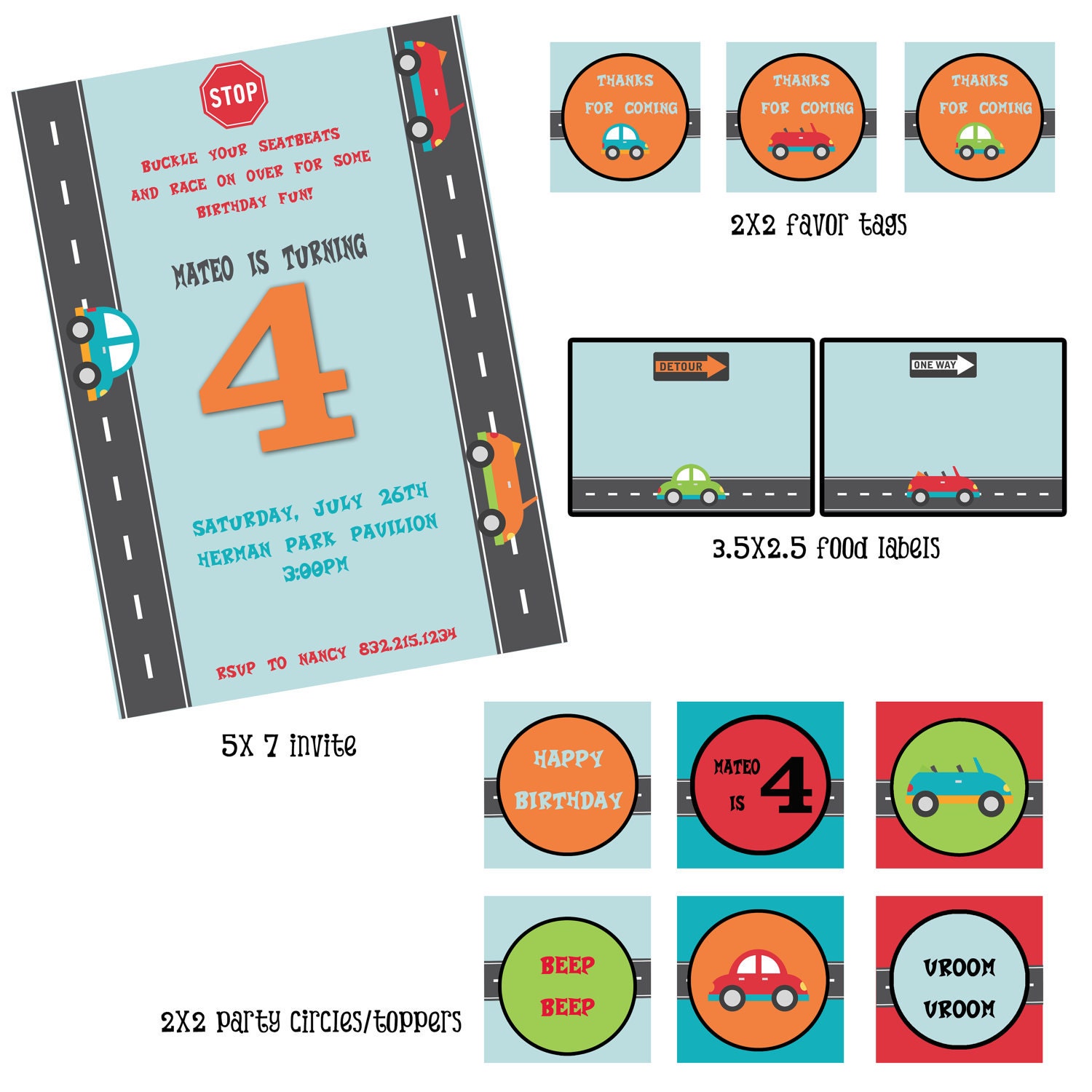 Cars Birthday Party Package-Print your own Il_170x135
