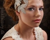 My Devine Cordelia statement hair piece - extraordinary fascinator with rhinestone leaves and pearls - SoBridelicious My Devine Cordelia statement hair piece - extraordinary fascinator with rhinestone leaves and pearls - SoBridelicious
