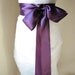 Bridal Sash Plum Sash - 9 Foot Posh Plum Purple Sash 3 inch Double-Sided Satin Sash - also in Silver, Black, Navy, White, Ivory