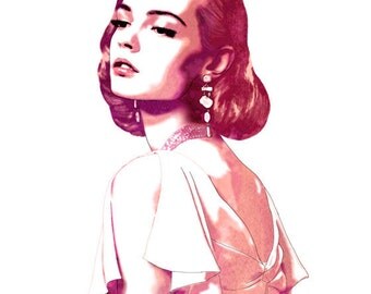 Confection - Vintage Styled Watercolor & Ink Fashion Illustration Print