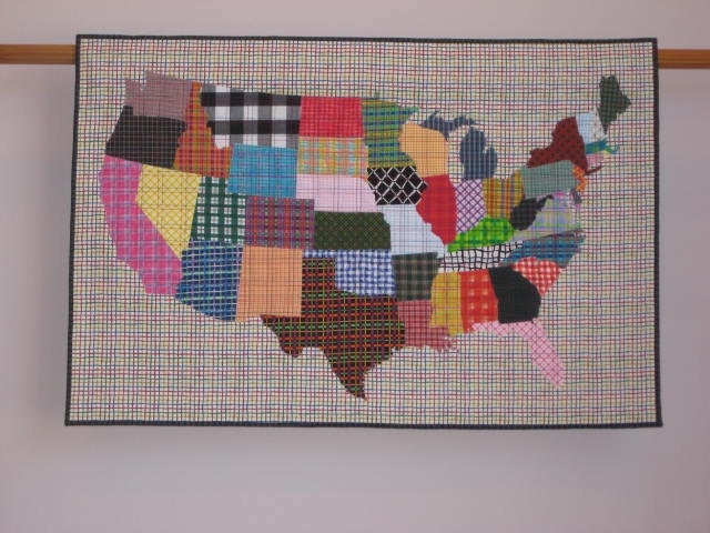 Plaid To Be An American wall quilt