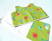 Baby Shower Gift Set Baby Bib Burp Cloth Sealife Fish Theme