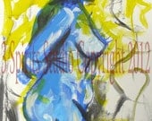 Original Figure Painting Sketch - "Figure in Blue"