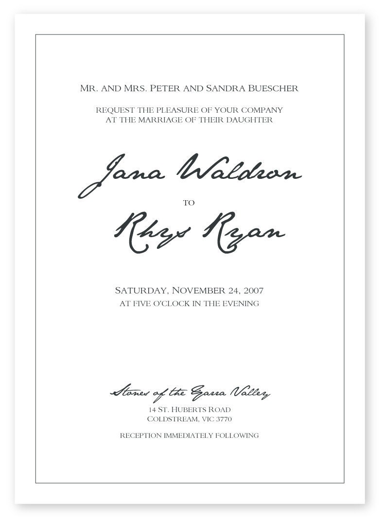 Printable Wedding Invitation Set (invite, rsvp, thank you) Yarra