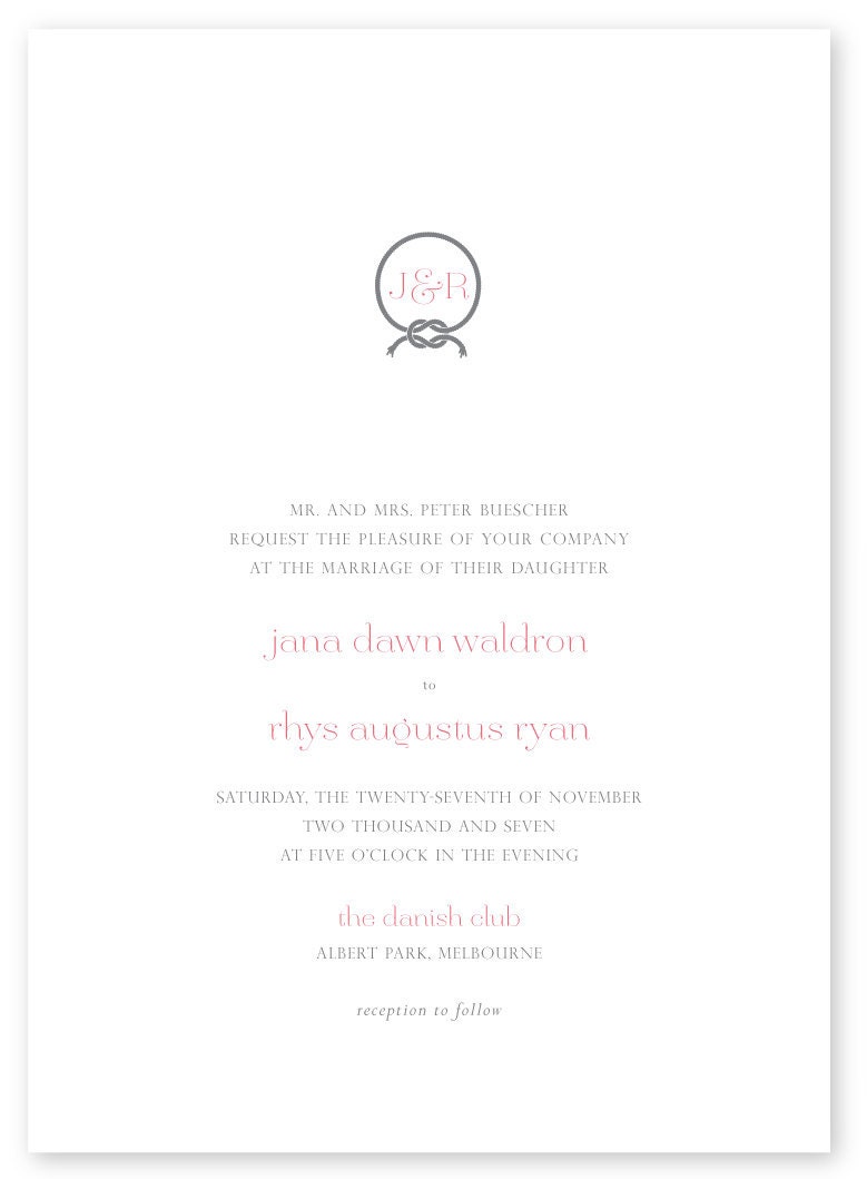 Printable Wedding Invitation Set (invite, rsvp, thank you) Love Knot
