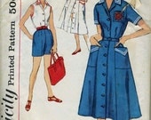 Simplicity 2536: Nautical Theme Skirt, Blouse and Shorts Pattern. Bust 33. Size 12 1/2.