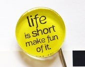 Like is short, Bookmark, Glass Bookmark, book mark, Fun, Life