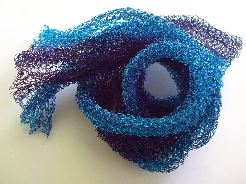 Crocheted Wire Interactive Sculpture   7th Song of Siren Blu