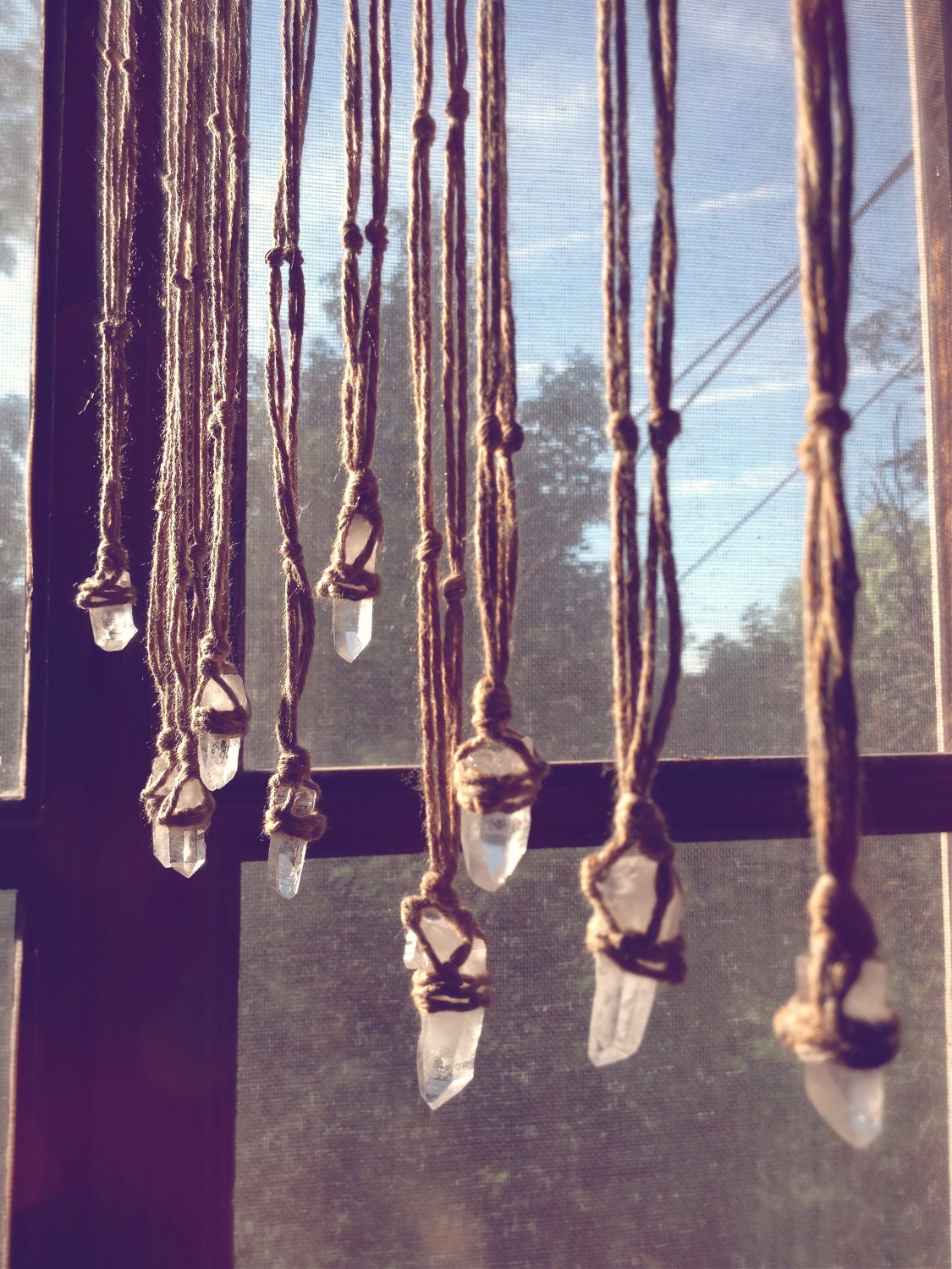 raw quartz point necklace. warrior of light talisman.  'in stock/ ready to ship'