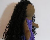 11" Brown Eco-friendly soft doll with curly black hair