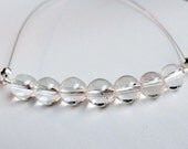 Rock quartz necklace - minimalist necklace - beaded necklace - crystal quartz - clear bead necklace - crystal necklace - stack necklace