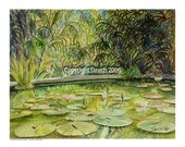 FAIRCHILD GARDENS Giclee  -  Original watercolor Painting by Jamie Dauch a Michigan artist - Home & Garden decor