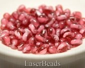 Czech Glass Teardrop Beads 8mm (25) Pomegranate Red Milky White