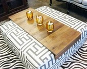 Ottaman Wrap Tray - reclaimed wood drink rest table for couch sofa or ottoman