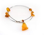 Baltic amber pendant on elegant necklace